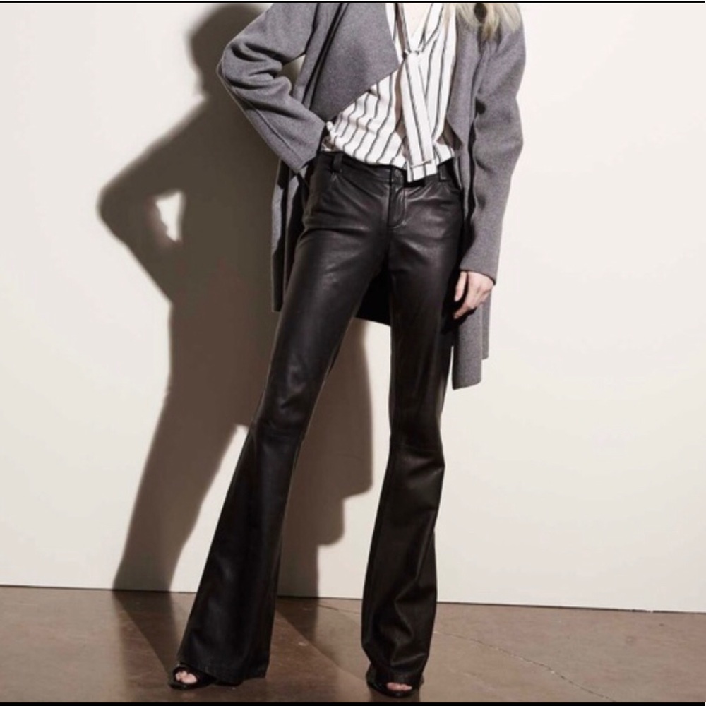 NEW NWT J Brand Leather Pants Vivia High Rise Flared